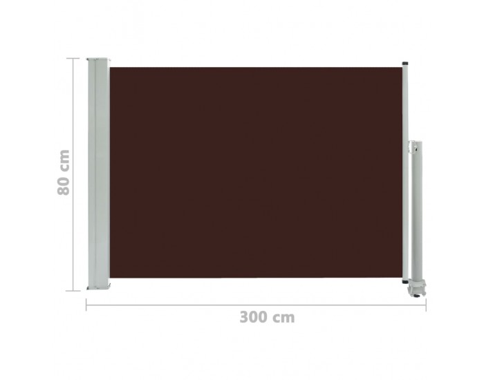 Sonata Прибираща се дворна странична тента, 80x300 см, кафява