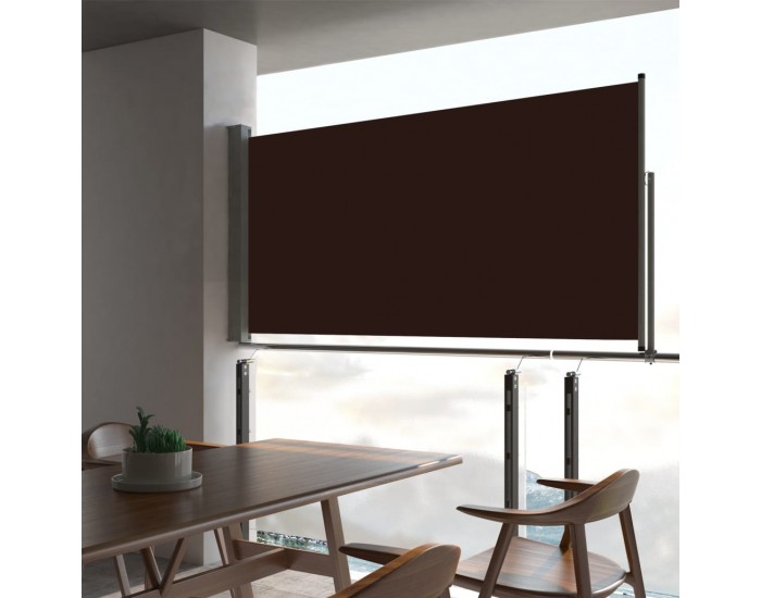 Sonata Прибираща се дворна странична тента, 80x300 см, кафява