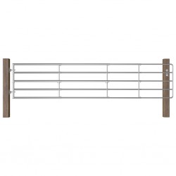Sonata Оградна порта, 5 пръта, стомана, (150-400)x90 см, сребриста - Garduri