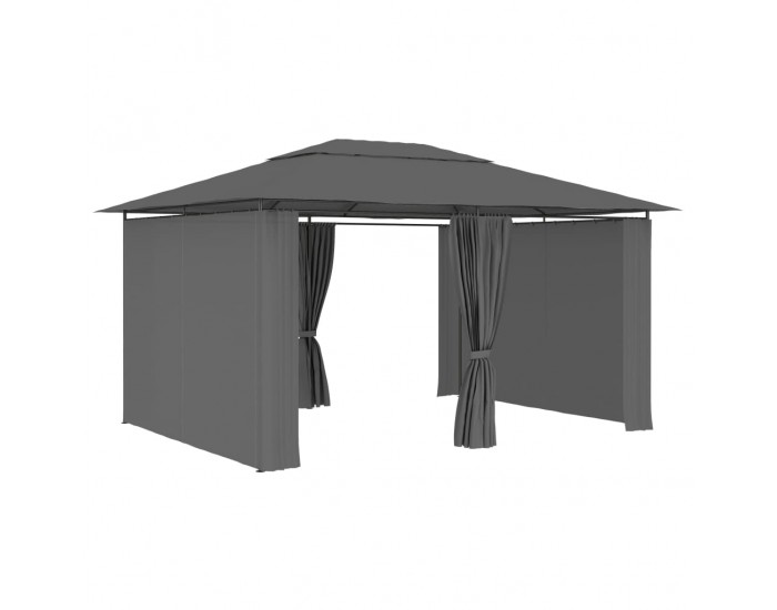 Sonata Градинска шатра със завеси, 4x3 м, антрацит
