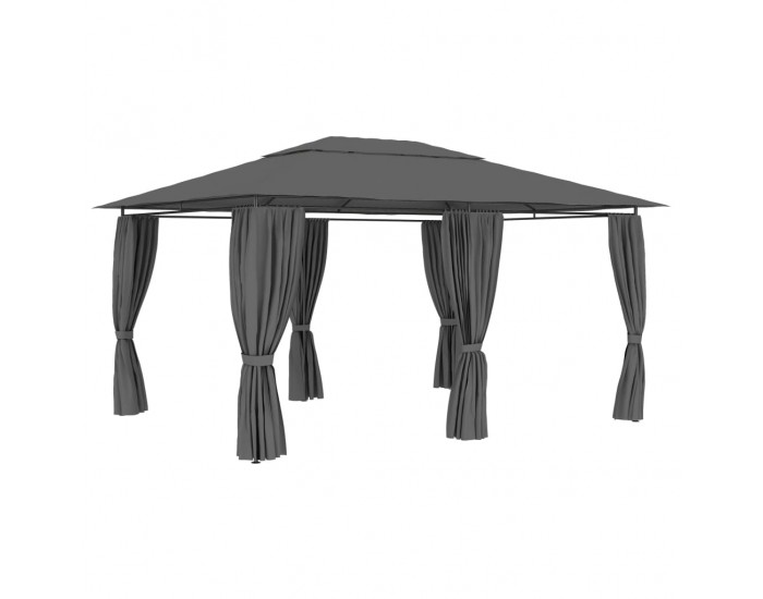 Sonata Градинска шатра със завеси, 4x3 м, антрацит