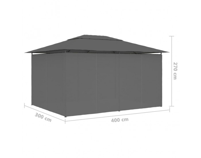 Sonata Градинска шатра със завеси, 4x3 м, антрацит