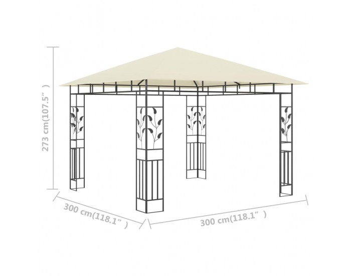 Sonata Шатра с мрежа против комари, 3x3x2,73 м, кремава, 180 г/м²