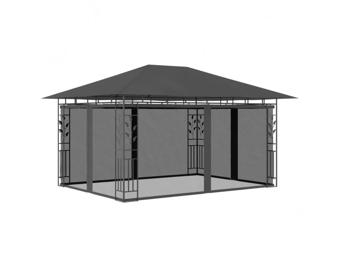Sonata Шатра с мрежа против комари, 4x3x2,73 м, антрацит, 180 г/м²