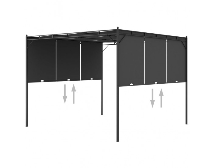 Sonata Градинска шатра със странична завеса 3x3x2,25 м антрацит
