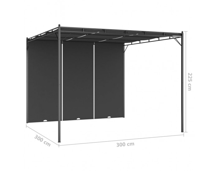 Sonata Градинска шатра със странична завеса 3x3x2,25 м антрацит