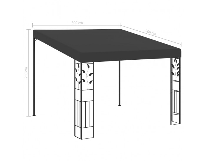 Sonata Шатра за стенен монтаж, 3x3x2,5 м, антрацит