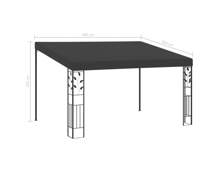 Sonata Шатра за стенен монтаж, 4x3x2,5 м, антрацит