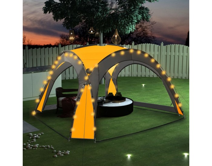 Sonata Парти шатра с LED и 4 стени, 3,6x3,6x2,3 м, жълта