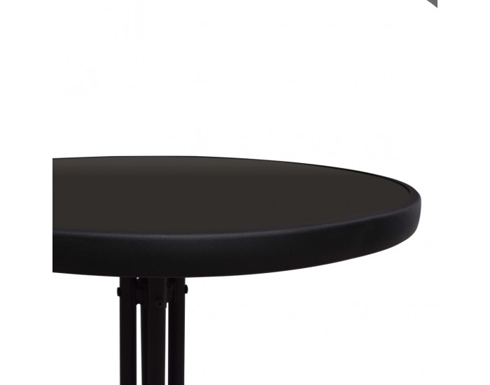 Sonata Бистро комплект, 3 части, PVC ратан, черен