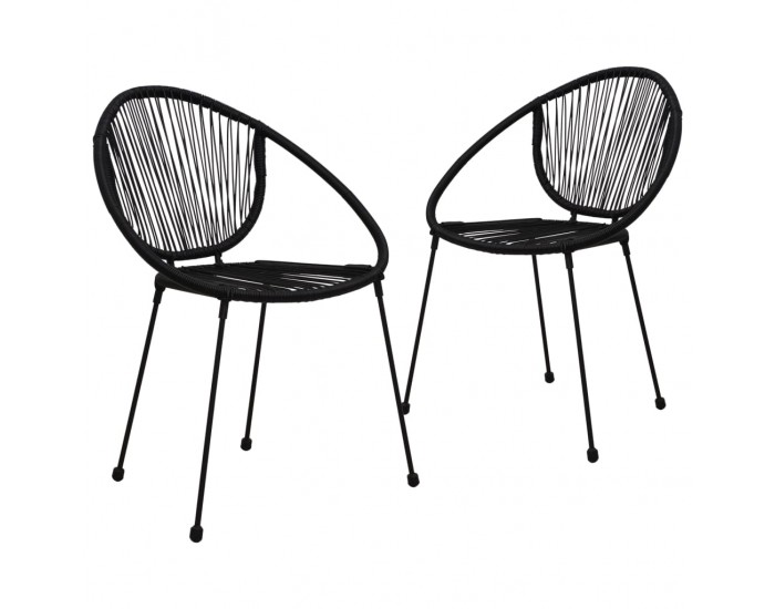 Sonata Бистро комплект, 3 части, PVC ратан, черен