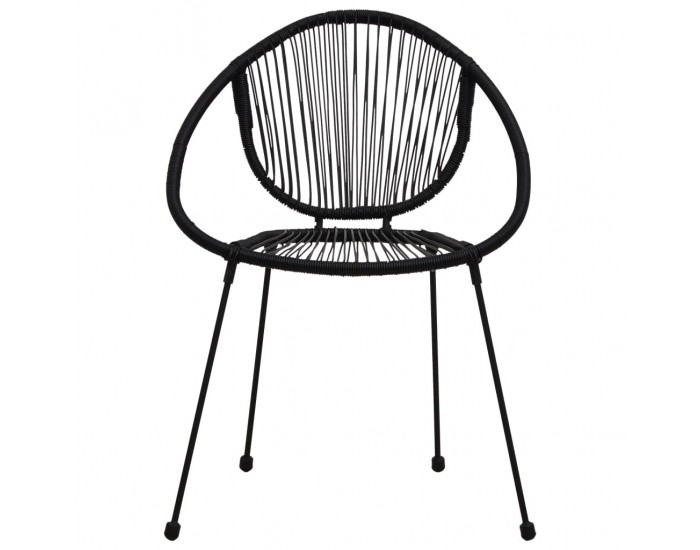 Sonata Бистро комплект, 3 части, PVC ратан, черен