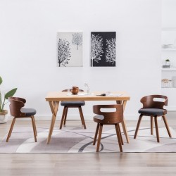 Sonata Трапезни столове, 4 бр, тъмносиви, извито дърво и текстил - Scaune de dining
