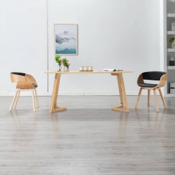 Sonata Трапезни столове, 2 бр, черни, извито дърво и изкуствена кожа - Scaune de dining