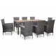Sonata Set mobilier de exterior cu perne, 9 piese, gri, poliratan