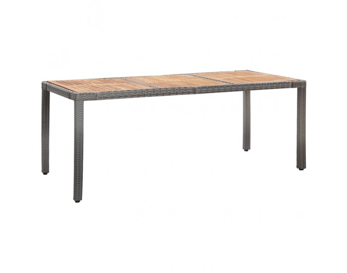 Sonata Set mobilier de exterior cu perne, 9 piese, gri, poliratan