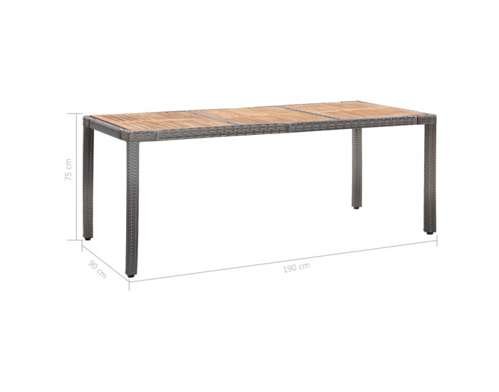 Sonata Set mobilier de exterior cu perne, 9 piese, gri, poliratan