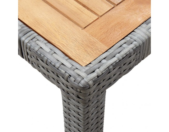 Sonata Set mobilier de exterior cu perne, 9 piese, gri, poliratan