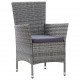 Sonata Set mobilier de exterior cu perne, 9 piese, gri, poliratan