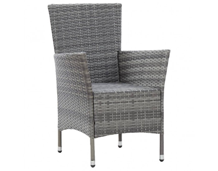 Sonata Set mobilier de exterior cu perne, 9 piese, gri, poliratan