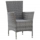 Sonata Set mobilier de exterior cu perne, 9 piese, gri, poliratan