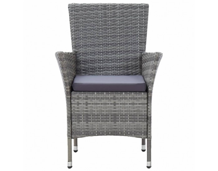 Sonata Set mobilier de exterior cu perne, 9 piese, gri, poliratan