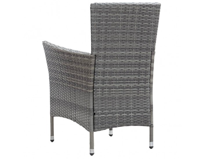 Sonata Set mobilier de exterior cu perne, 9 piese, gri, poliratan