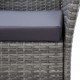 Sonata Set mobilier de exterior cu perne, 9 piese, gri, poliratan