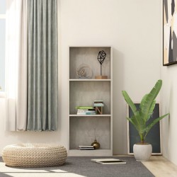 Sonata 3-етажна библиотека, бетонно сива, 40x24x108 см, ПДЧ - Living