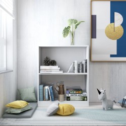 Sonata Етажерка за книги, бял гланц, 60x24x74,5 см, ПДЧ - Etajere