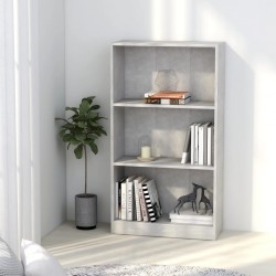 Sonata 3-етажна библиотека, бетонно сива, 60x24x108 см, ПДЧ - Living
