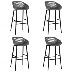 Sonata H Бар столове, 4 бр, сиви - Scaune de bar