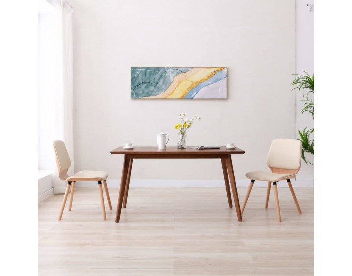 Sonata H Трапезни столове, 2 бр, кремави, изкуствена кожа