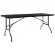 Sonata Сгъваема градинска маса черна 180x75x72 см HDPE имитация ратан