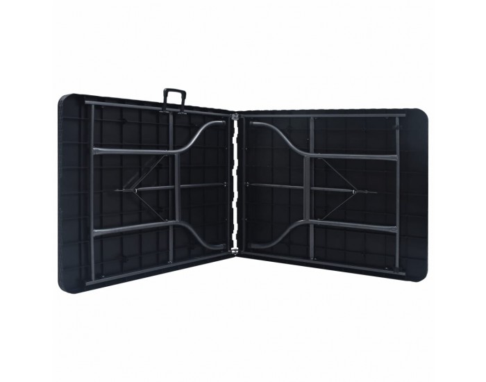 Sonata Сгъваема градинска маса черна 180x75x72 см HDPE имитация ратан