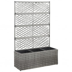 Sonata Пергола висока леха с 3 саксии, 83x30x130 см, полиратан, сива - Ghivece, jardiniere
