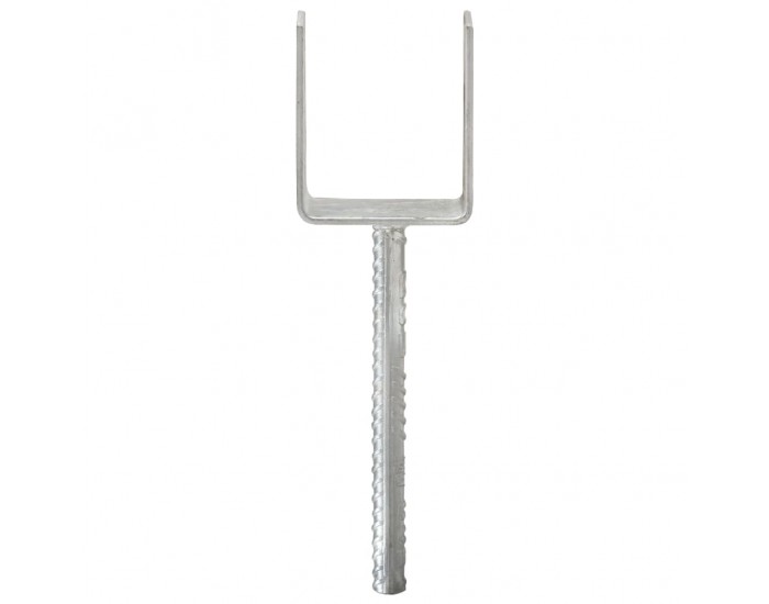 Sonata Оградни подпори 6 бр сребристи 10x6x30 см поцинкована стомана