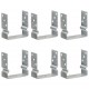 Sonata Оградни подпори 6 бр сребристи 14x6x15 см поцинкована стомана
