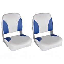 Sonata Седалки за лодка 2 бр сгъваеми облегалки синьо-бели 41x36x48 см - Accesorii
