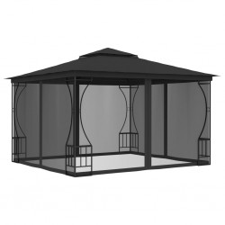 Sonata Градинска шатра със завеси, 300x300x265 см, антрацит - Construcții de exterior