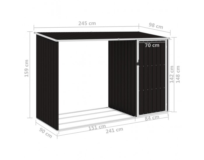 Sonata Градински навес кафяв 245x98x159 см поцинкована стомана