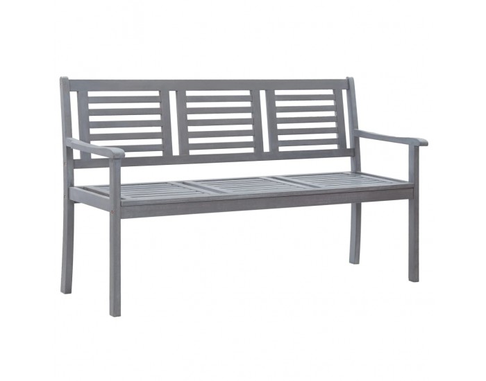 Sonata 3-местна градинска пейка, 150 cм, сива, евкалиптово дърво масив