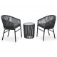 Sonata Бистро комплект с възглавници, 3 части, PVC, ратан, антрацит