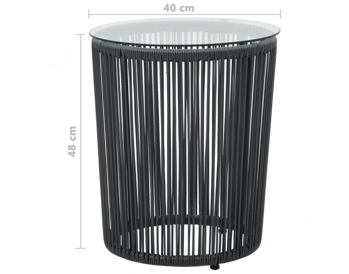 Sonata Бистро комплект с възглавници, 3 части, PVC, ратан, антрацит
