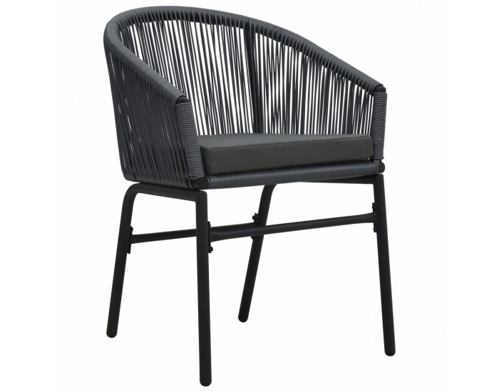 Sonata Бистро комплект с възглавници, 3 части, PVC, ратан, антрацит