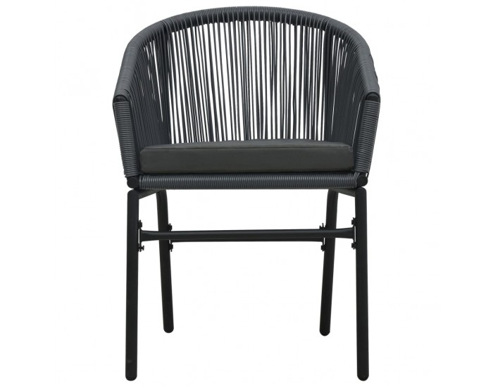 Sonata Бистро комплект с възглавници, 3 части, PVC, ратан, антрацит