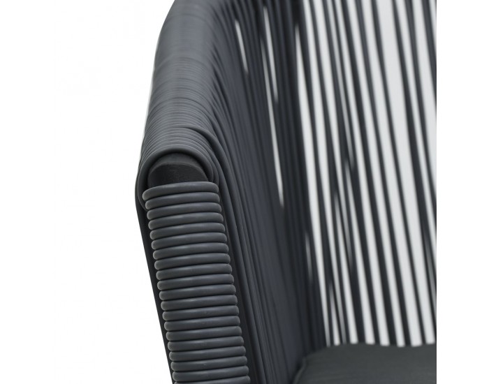 Sonata Бистро комплект с възглавници, 3 части, PVC, ратан, антрацит