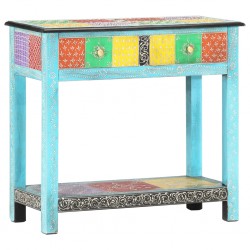 Sonata H Ръчно рисувана конзолна маса, 80x35x75 cм, мангово дърво масив - Măsuțe de living
