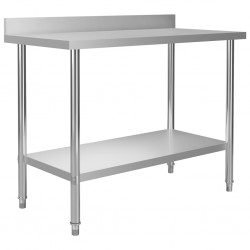 Sonata Кухненска работна маса с панел 120x60x93 см неръждаема стомана - Accesorii de bucătărie