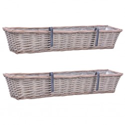 Sonata Балконски повдигнати лехи, 2 бр, 80x20x15 см, ракита, PE вложка - Construcții de exterior